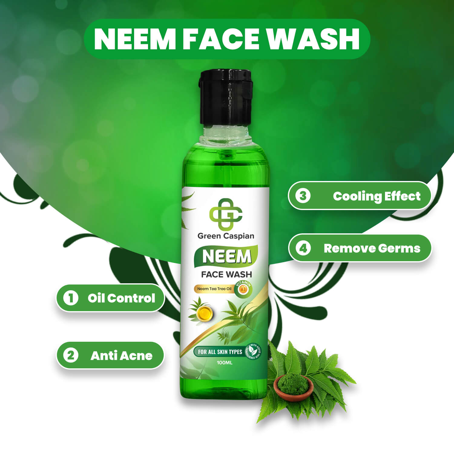 Green Caspian - Neem Face Wash